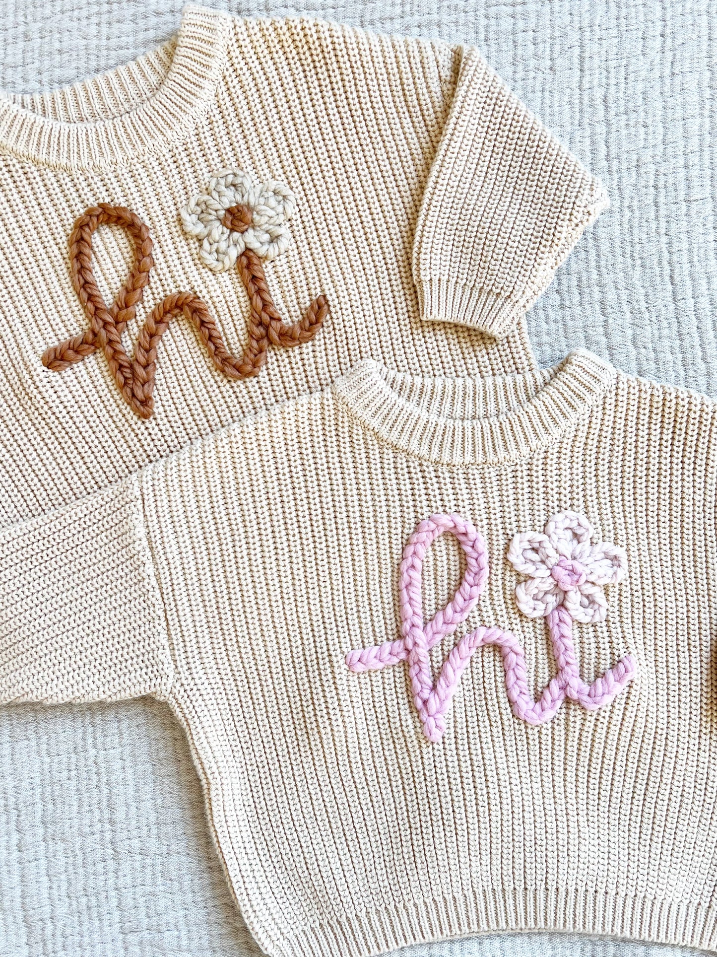 "HI" EMBROIDERED SWEATER